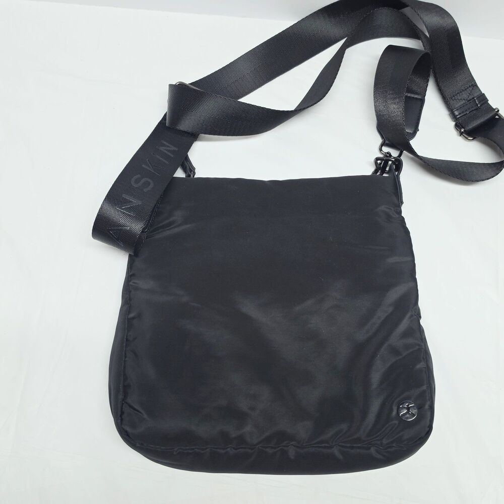 Danskin Black Nylon Crossbody Bag Adjustable Logo Strap Purse